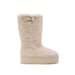 Madden Girl Beige Shearling Platform Boots